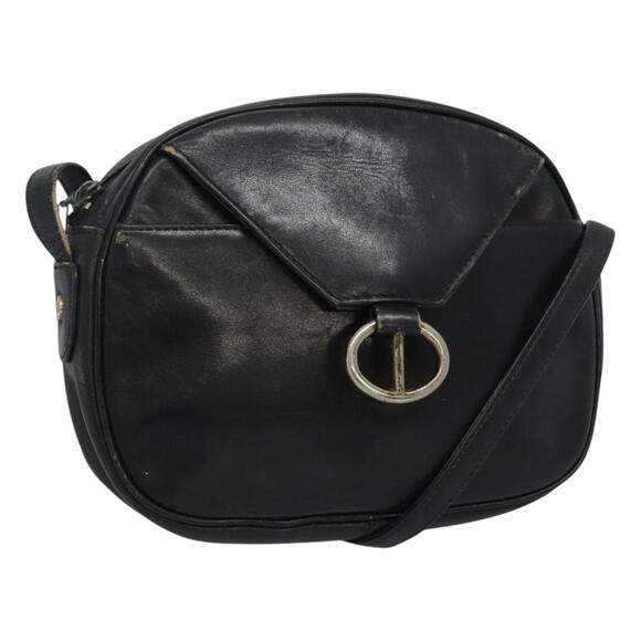 DIOR Shoulder Bag Leather Navy Gold - Picture 1 of 16